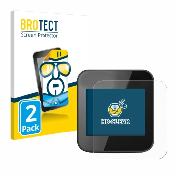 Front side of a product packaging with the brand logo BROTECT. Next to it is the device Cycplus GPS G1 shown with the correspo