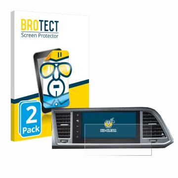 Front side of a product packaging with the brand logo BROTECT. Next to it is the device Seat Ateca Style 2021 Infotainment Sys
