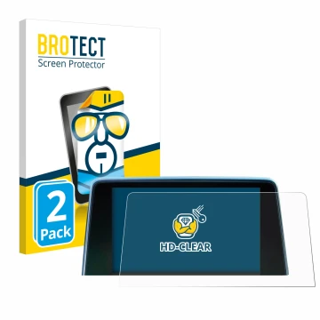 Front side of a product packaging with the brand logo BROTECT. Next to it is the device Peugeot 3008 2016 - 2020 shown with th
