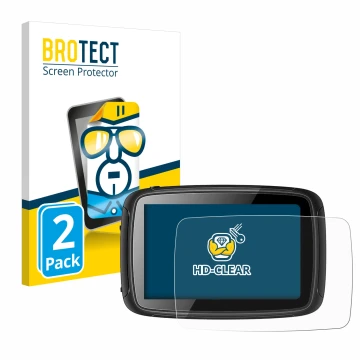 Front side of a product packaging with the brand logo BROTECT. Next to it is the device Elebest Carplay C650 5