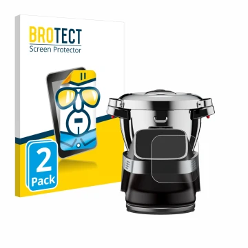 Front side of a product packaging with the brand logo BROTECT. Next to it is the device WMF Avantgarde shown with the correspo