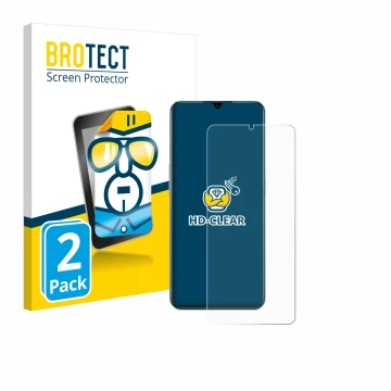 Front side of a product packaging with the brand logo BROTECT. Next to it is the device Oppo A78 5G shown with the correspondi