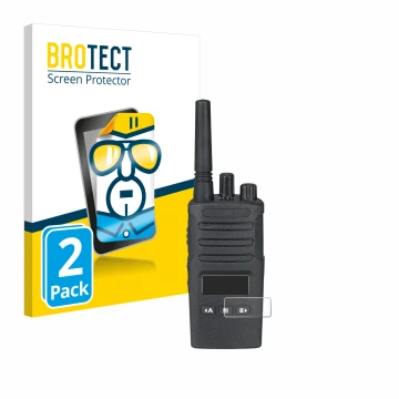Front side of a product packaging with the brand logo BROTECT. Next to it is the device Motorola XT460 shown with the correspo