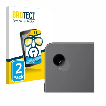 Front side of a product packaging with the brand logo BROTECT. Next to it is the device Samsung Galaxy Tab A9 LTE (ONLY Camera