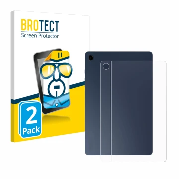 Front side of a product packaging with the brand logo BROTECT. Next to it is the device Samsung Galaxy Tab A9 Plus WiFi (Back)