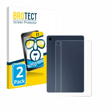 Front side of a product packaging with the brand logo BROTECT. Next to it is the device Samsung Galaxy Tab A9 Plus 5G (Back) s