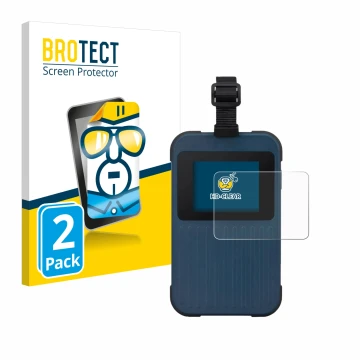 Front side of a product packaging with the brand logo BROTECT. Next to it is the device Acer Enduro Connect M3 shown with the 