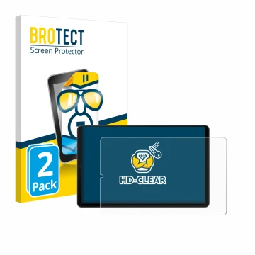 Front side of a product packaging with the brand logo BROTECT. Next to it is the device Lenovo Legion Y700 (2023) shown with t