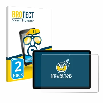 Front side of a product packaging with the brand logo BROTECT. Next to it is the device Teclast P30T shown with the correspond