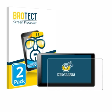 Front side of a product packaging with the brand logo BROTECT. Next to it is the device Pioneer SPH-EVO950DAB shown with the c