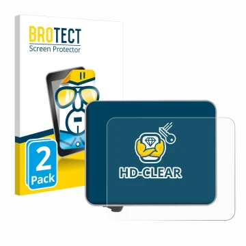 Front side of a product packaging with the brand logo BROTECT. Next to it is the device Bambu Lab A1 3D Printer shown with the