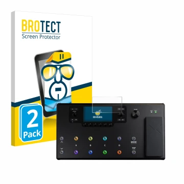 Front side of a product packaging with the brand logo BROTECT. Next to it is the device Line 6 Helix LT shown with the corresp