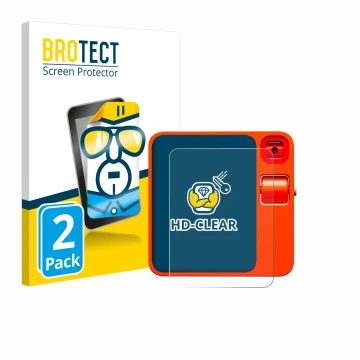 Front side of a product packaging with the brand logo BROTECT. Next to it is the device rabbit r1 shown with the corresponding