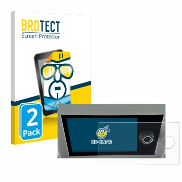 Front side of a product packaging with the brand logo BROTECT. Next to it is the device Volkswagen California 6.1 shown with t