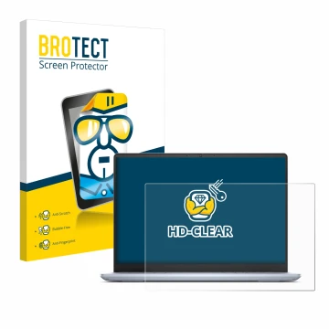 Front side of a product packaging with the brand logo BROTECT. Next to it is the device Dell Inspiron 14 Plus 7440 Laptop show