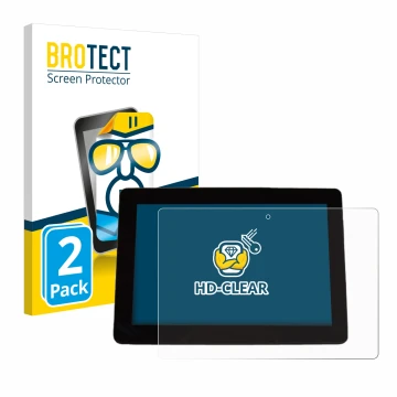 Front side of a product packaging with the brand logo BROTECT. Next to it is the device Trimble XCN 1050 shown with the corres