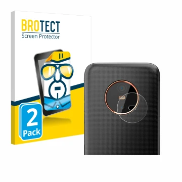 Front side of a product packaging with the brand logo BROTECT. Next to it is the device Gigaset GX6 Pro (ONLY Camera) shown wi