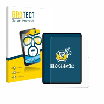 Front side of a product packaging with the brand logo BROTECT. Next to it is the device Apple iPad Pro 13