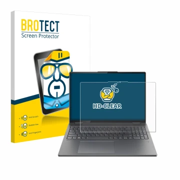 Front side of a product packaging with the brand logo BROTECT. Next to it is the device Lenovo Yoga 7i 2-in-1 Gen 9 16