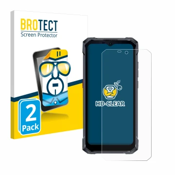 Front side of a product packaging with the brand logo BROTECT. Next to it is the device Hotwav W11 shown with the correspondin