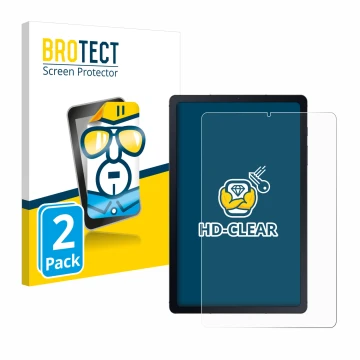 Front side of a product packaging with the brand logo BROTECT. Next to it is the device Samsung Galaxy Tab S6 Lite WiFi 2024 s