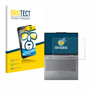 Front side of a product packaging with the brand logo BROTECT. Next to it is the device Lenovo ThinkPad X1 2-in-1 Gen 9 14
