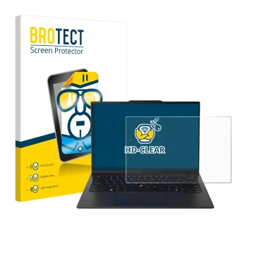 Front side of a product packaging with the brand logo BROTECT. Next to it is the device Lenovo ThinkPad X1 Carbon Gen 12 14