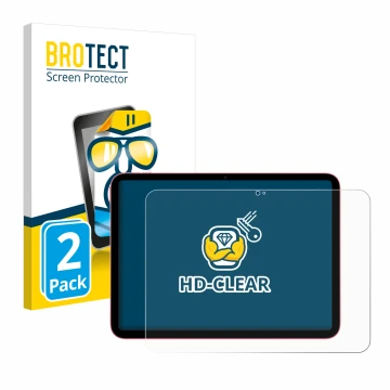 Front side of a product packaging with the brand logo BROTECT. Next to it is the device Apple iPad 10.9