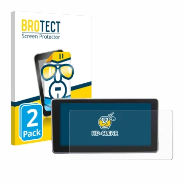 Front side of a product packaging with the brand logo BROTECT. Next to it is the device Audi A4 B9 2016 MMI 8
