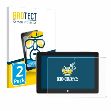 Front side of a product packaging with the brand logo BROTECT. Next to it is the device SZTPS Tablet 10.1