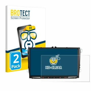 Front side of a product packaging with the brand logo BROTECT. Next to it is the device Erisin ES8998V 9