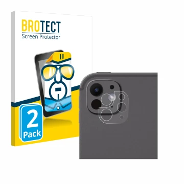 Front side of a product packaging with the brand logo BROTECT. Next to it is the device Apple iPad Pro 11