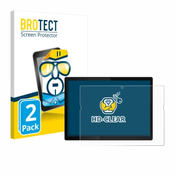 Front side of a product packaging with the brand logo BROTECT. Next to it is the device Lenovo ThinkPad X12 Detachable Gen 2 s