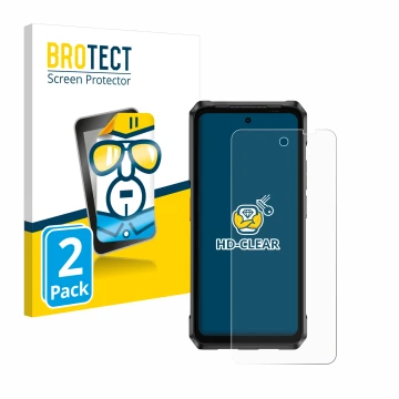 Front side of a product packaging with the brand logo BROTECT. Next to it is the device Ulefone Armor 26 Ultra shown with the 