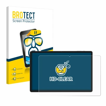 Front side of a product packaging with the brand logo BROTECT. Next to it is the device Teclast T65 Max shown with the corresp