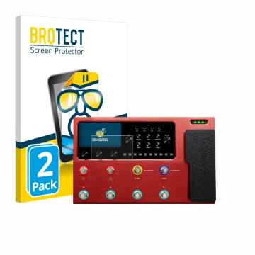 Front side of a product packaging with the brand logo BROTECT. Next to it is the device Valeton GP-200R shown with the corresp