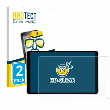 Front side of a product packaging with the brand logo BROTECT. Next to it is the device Joying Car Radio 8