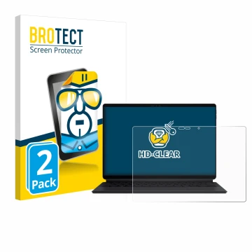 Front side of a product packaging with the brand logo BROTECT. Next to it is the device ASUS ProArt PZ13 shown with the corres