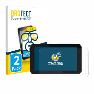 Front side of a product packaging with the brand logo BROTECT. Next to it is the device Chigee AIO-5 Play shown with the corre