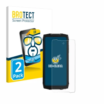 Front side of a product packaging with the brand logo BROTECT. Next to it is the device Blackview BV9300 Pro shown with the co