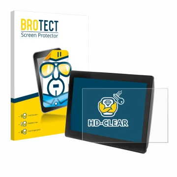 Front side of a product packaging with the brand logo BROTECT. Next to it is the device John Deere G5 Plus Universal 12.8