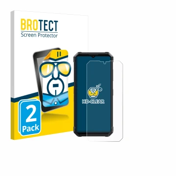 Front side of a product packaging with the brand logo BROTECT. Next to it is the device Fossibot F106 Pro shown with the corre