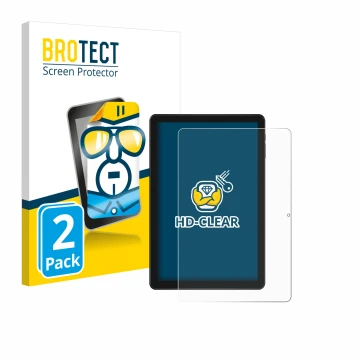 Front side of a product packaging with the brand logo BROTECT. Next to it is the device Doogee T10W shown with the correspondi