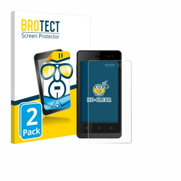 Front side of a product packaging with the brand logo BROTECT. Next to it is the device Logicom Wave 2 shown with the correspo