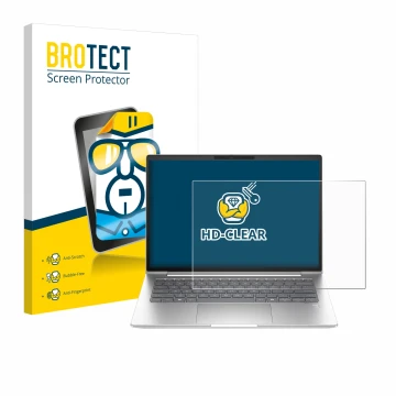 Front side of a product packaging with the brand logo BROTECT. Next to it is the device HP ProBook 440 G11 shown with the corr