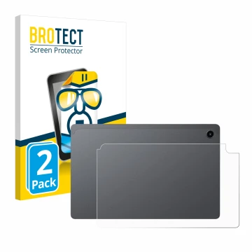 Front side of a product packaging with the brand logo BROTECT. Next to it is the device Alldocube iPlay 60 Mini Pro (Back) sho