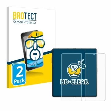 Front side of a product packaging with the brand logo BROTECT. Next to it is the device Honor Magic V3 (inneres Display) shown