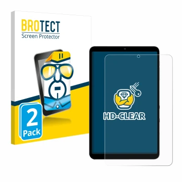 Front side of a product packaging with the brand logo BROTECT. Next to it is the device Alldocube iPlay 60 mini Turbo shown wi