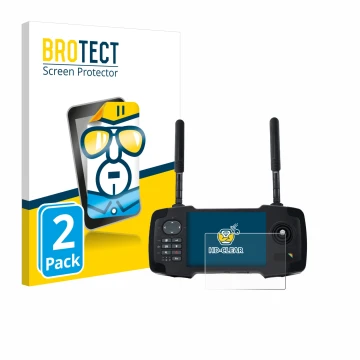 Front side of a product packaging with the brand logo BROTECT. Next to it is the device Toslon XR500 shown with the correspond