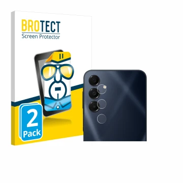 Front side of a product packaging with the brand logo BROTECT. Next to it is the device Samsung Galaxy A16 5G (ONLY Camera Len